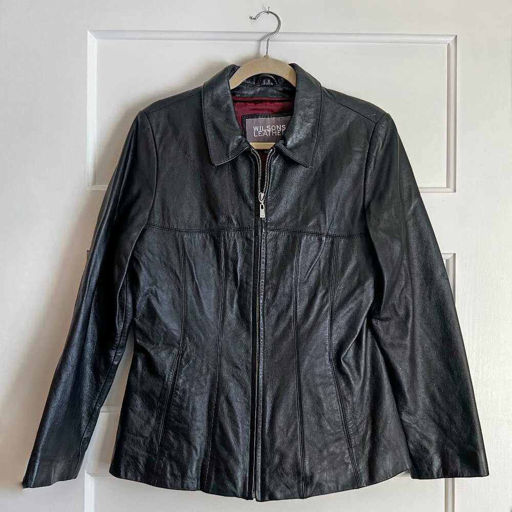 Wilson’s Leather Jacket with Burgundy Interior